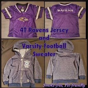 4T Ravens Jersey and Varsity Sweater